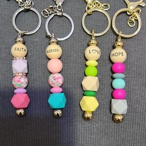 Colorful Beaded Keychains And Beaded Ink Pens
